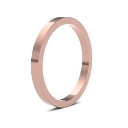 9ct Rose Gold 2mm Flat Heavy Wedding Ring