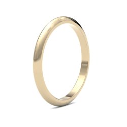 9ct Yellow Gold 2mm D Shape Heavy Wedding Ring