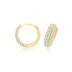 9ct Gold Hinged Cz Earrings 