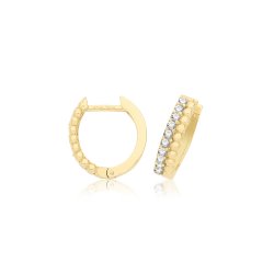 9ct Gold Hinged Cz Earrings 