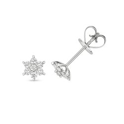 Diamond Cluster Studs In 18ct White Gold 