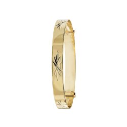 9ct Gold Babies' Diamond Cut Expandable Bangle 