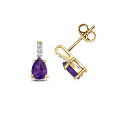 Amethyst Studs In 9ct Gold 