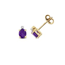 Amethyst Studs In 9ct Gold 