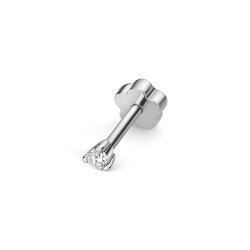 Diamond Cartilage 3 Claw Stud In 18ct White Gold 
