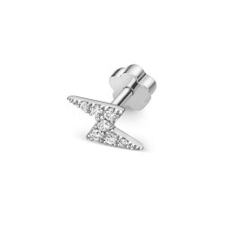 Diamond Cartilage Bolt Stud In 9ct White Gold 