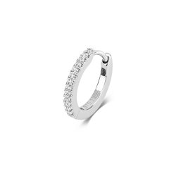 Diamond Cartilage Hoop In 9ct White Gold 