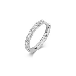 Diamond Cartilage Hoop In 18ct White Gold 