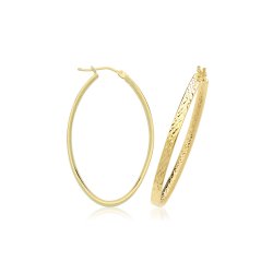 9ct Gold D/c Hoops Earrings ER1221-