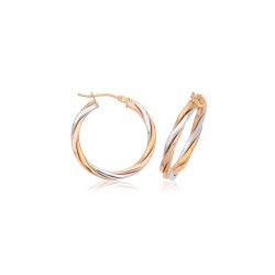 9ct 3 Colour Hoop Earrings ER1222-