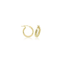 9ct Gold D/c Hoops Earrings ER1221-