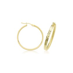 9ct Gold D/c Hoops Earrings ER1221-