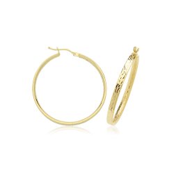 9ct Gold D/c Hoops Earrings ER1221-