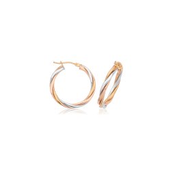 9ct 3 Colour Hoop Earrings ER1222-