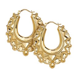 9ct Gold Creole Earrings 