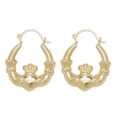 9ct Gold Claddagh Earrings 
