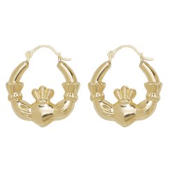 9ct Gold Claddagh Earrings 