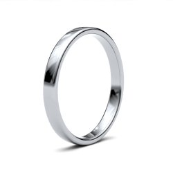 9ct White Gold 2.5mm Light Soft Court Wedding Ring