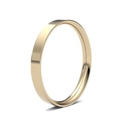 9ct Yellow Gold 2.5mm Light Flat Court Wedding Ring