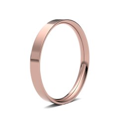 9ct Rose Gold 2.5mm Light Flat Court Wedding Ring