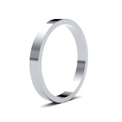 9ct White Gold 2.5mm Flat Light Wedding Ring