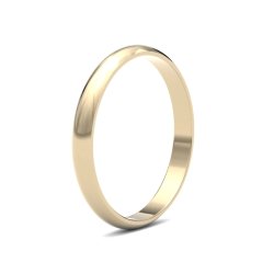 9ct Yellow Gold 2.5mm D Shape Light Wedding Ring