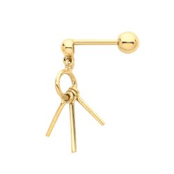 9ct Gold Dangling Cartilage Stud 