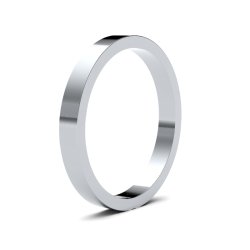 9ct White Gold 2.5mm Flat Medium Wedding Ring