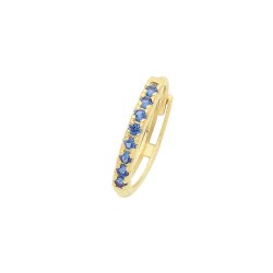 9ct Gold Sapphire Blue Cz Single Cartilage Huggies 