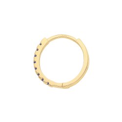 9ct Gold Sapphire Blue Cz Single Cartilage Huggies 