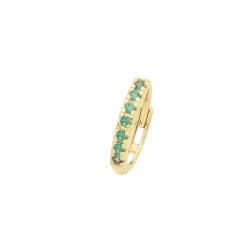 9ct Gold Emerald Green Cz Single Cartilage Huggies 
