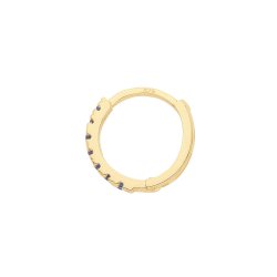 9ct Gold Sapphire Blue Cz Single Cartilage Huggies 