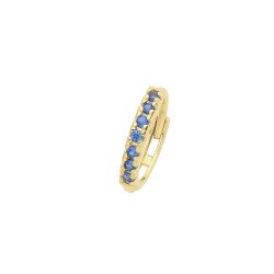 9ct Gold Sapphire Blue Cz Single Cartilage Huggies 