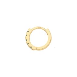 9ct Gold Emerald Green Cz Single Cartilage Huggies 