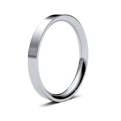 9ct White Gold 2.5mm Heavy Flat Court Wedding Ring