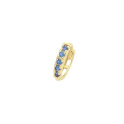 9ct Gold Sapphire Blue Cz Single Cartilage Huggies 