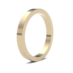 9ct Yellow Gold 2.5mm Flat Heavy Wedding Ring