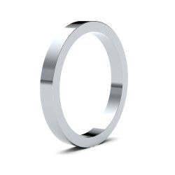 9ct White Gold 2.5mm Flat Heavy Wedding Ring