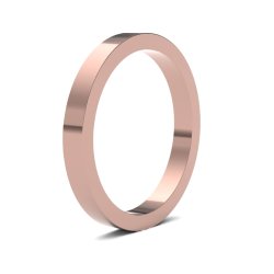 9ct Rose Gold 2.5mm Flat Heavy Wedding Ring