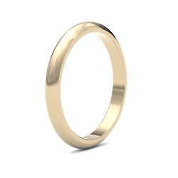 9ct Yellow Gold 2.5mm D Shape Heavy Wedding Ring