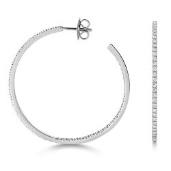 Diamond Hoops In 18ct White Gold 