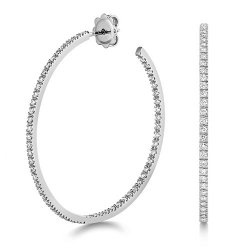Diamond Hoops In 18ct White Gold 