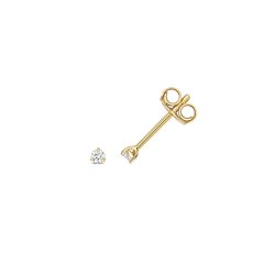 Diamond 3 Claw Earring Studs In 18ct Gold 