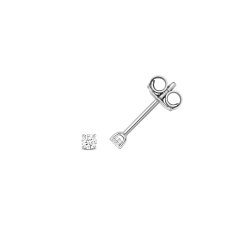 Diamond 4 Claw Earring Studs In 18ct White Gold 