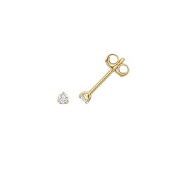 Diamond 3 Claw Earring Studs In 18ct Gold 