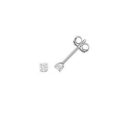 Diamond 4 Claw Earring Studs In 18ct White Gold 