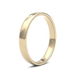 9ct Yellow Gold 3mm Light Soft Court Wedding Ring