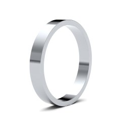 9ct White Gold 3mm Flat Light Wedding Ring