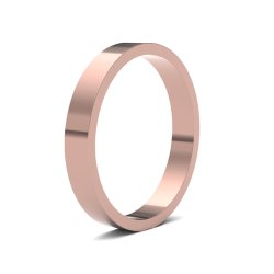 9ct Rose Gold 3mm Flat Light Wedding Ring