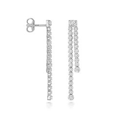 Diamond Drop Earrings In 9ct White Gold 